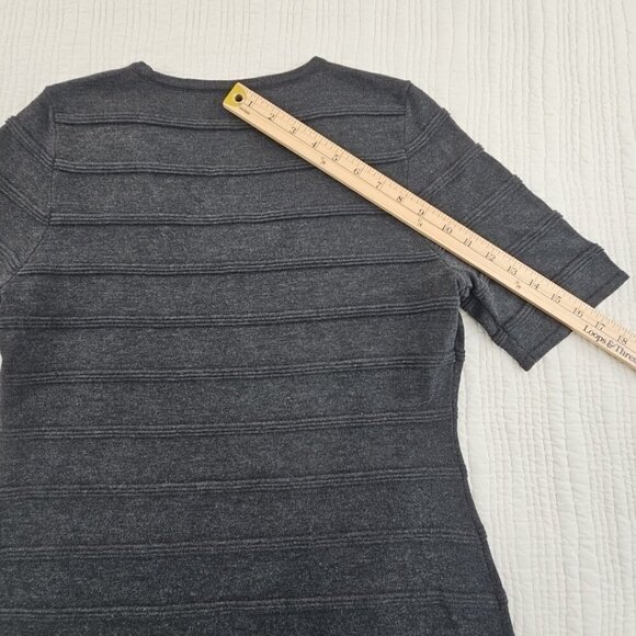 Calvin Klein Ribbed Bodycon Midi Dress Women's Large Grey Long Sleeve EUC - Picture 13 of 16
